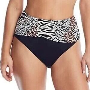 Bleu Rod Beattie Black and White Animal Print Swim Bottom